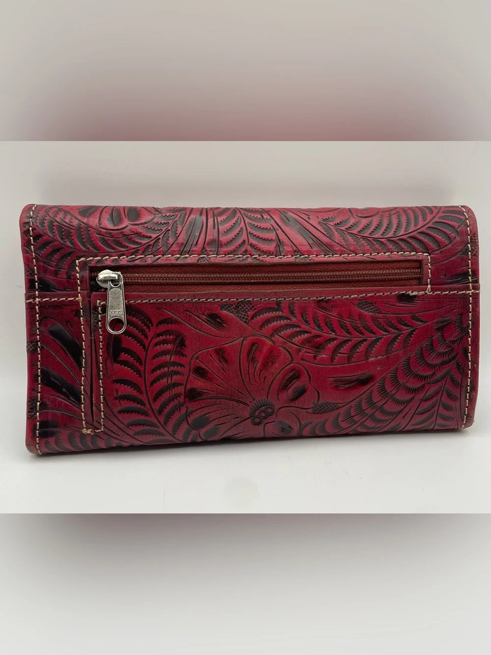 American West Women's Tri-Fold Leather Wallet Billfold for Women